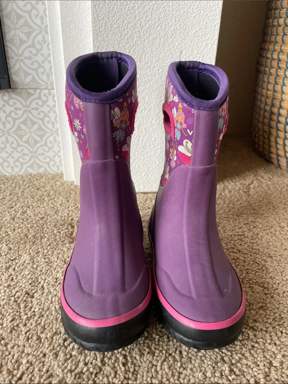 Lone Cone Kids Purple Fairy Rain & Snow Boots Girls 8 Rubber Insulated Outdoor